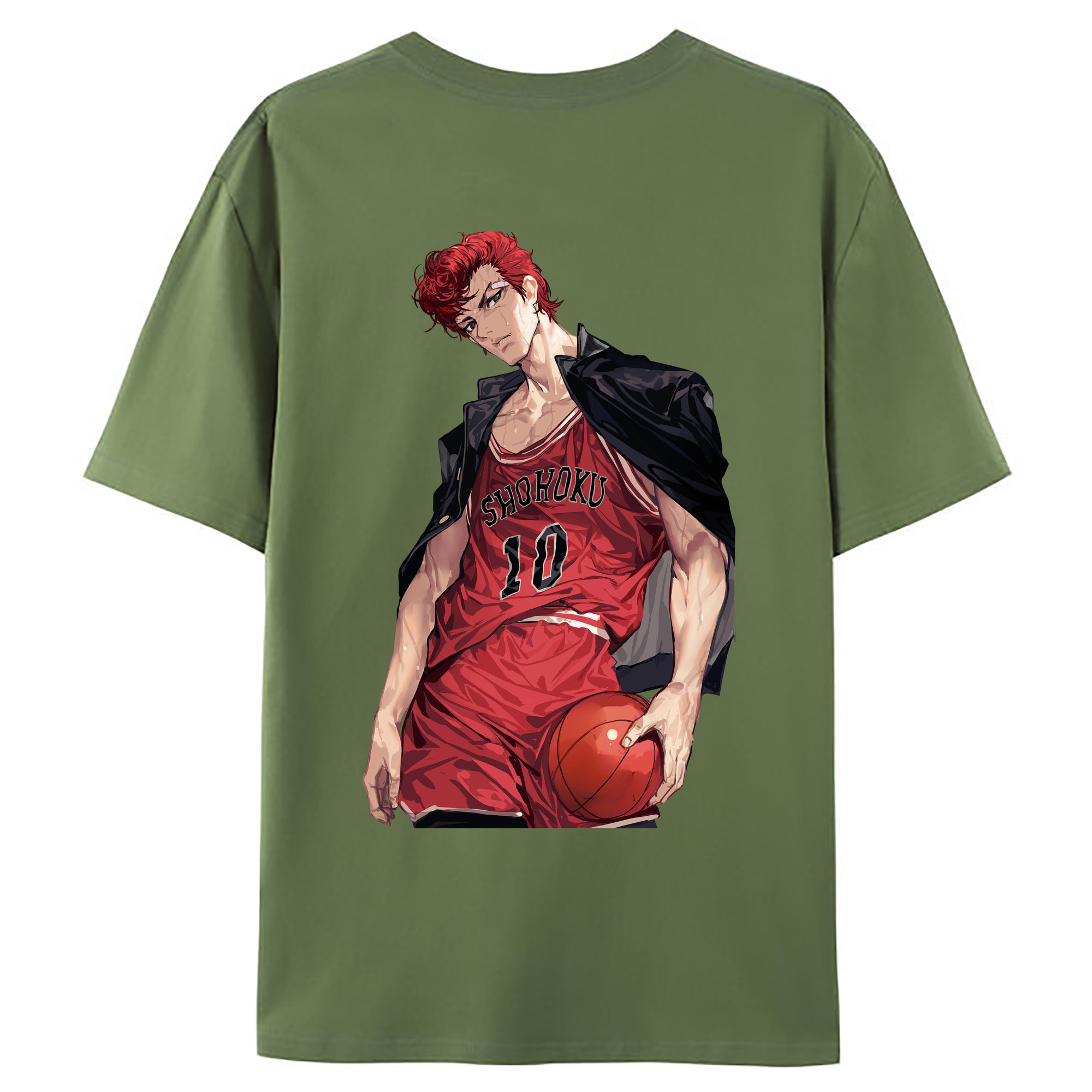 （画像用） SLAM DUNK／スラムダンク 綿100％ メンズ半袖Tシャツ（バックプリント） 通気性